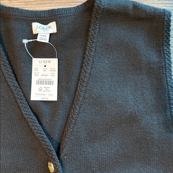 NWT J Crew black sweater knit vest XL - Picture 2 of 6
